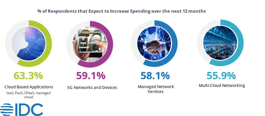 2021 IDC Future of Connectedness Survey expected spending increase areas