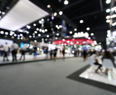 ﻿﻿Blurred, defocused background of Retail business trade show