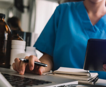 A case manager researching a prior authorization claim